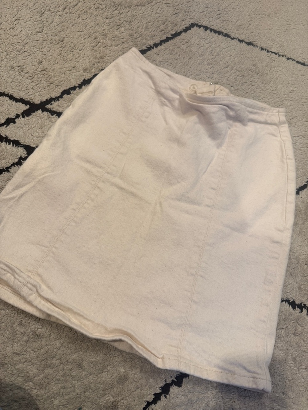 selected femme denim skirt 36 Classic White A-Line Mini Skirt